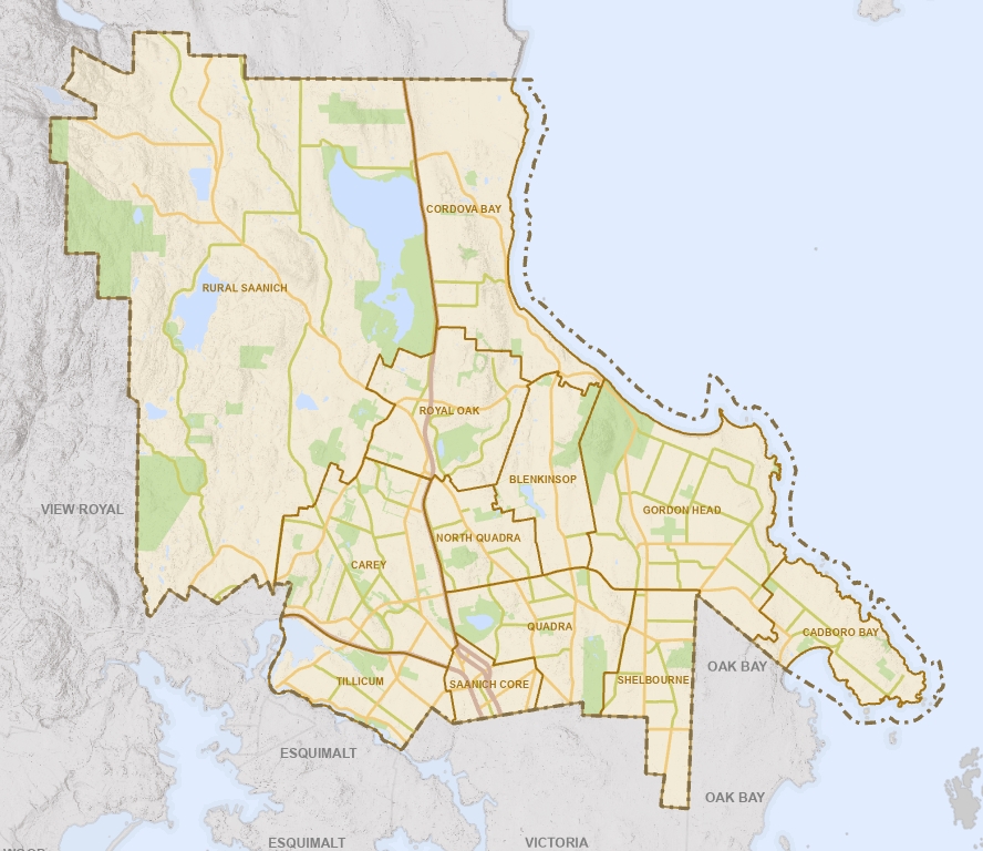 Map of saanich