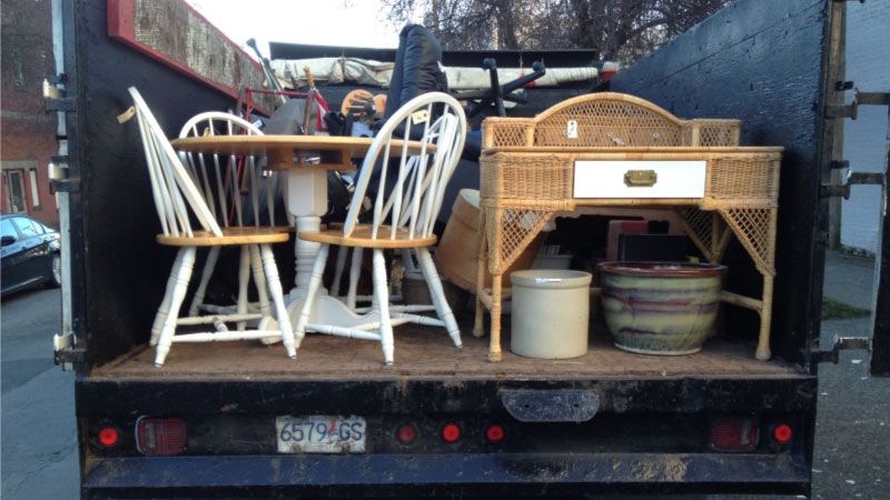 truck full of old furniture